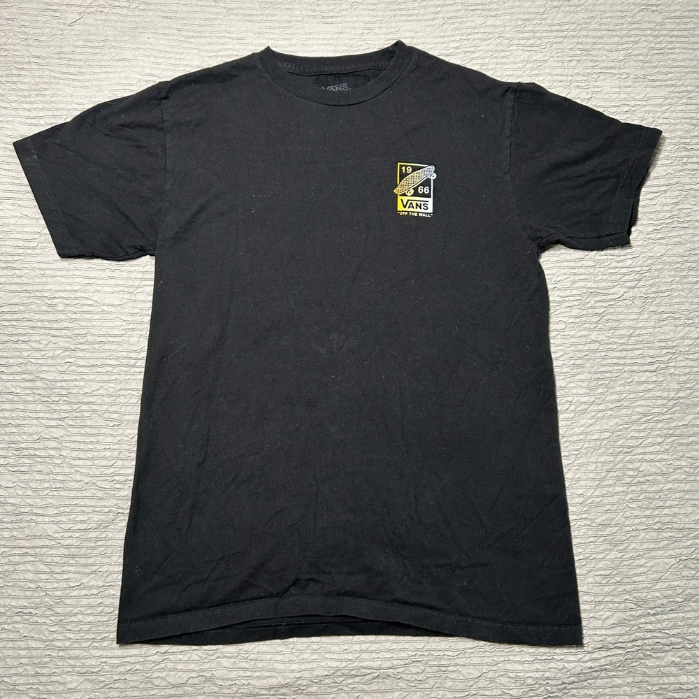 Vans Off The Wall Skateboard Graphic T-Shirt Black Mens Small 1966 Classic Fit